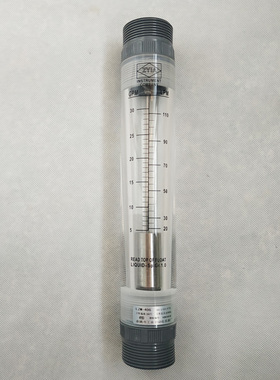 ZYIA液体流量计 5-30GPM管道流量计 30加仑水处理有机玻璃液位计