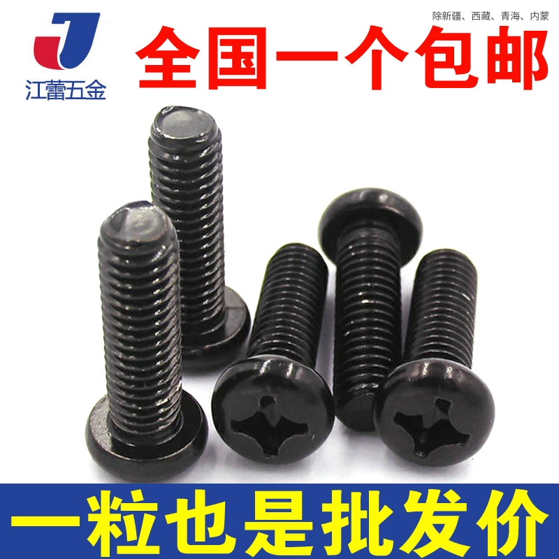 不锈钢黑色加长半圆头螺