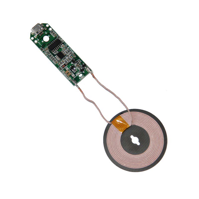 新款无线充电器模块发射器底座PCBA板+线圈通用QI标准带LED灯方案