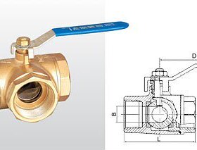 正品埃美柯262黄铜加厚T型三通球阀开关水阀DN152025324050专卖店