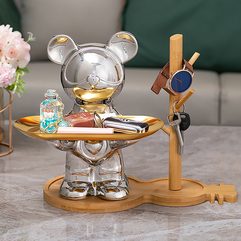 创意暴力熊入户玄关挂钥匙收纳陶瓷摆件客厅鞋柜家居电视柜装饰品,标准件/零部件/工业耗材,输送带/传送带,淘宝优惠券,粉丝福利购,淘宝优惠卷