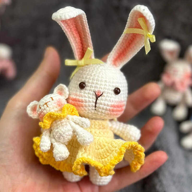 自制可爱兔子玩偶手工编织diy材料包钩针毛线团送女友闺蜜礼物,服饰配件/皮带/帽子/围巾,DIY编织材料包,淘宝优惠券,粉丝福利购,淘宝优惠卷