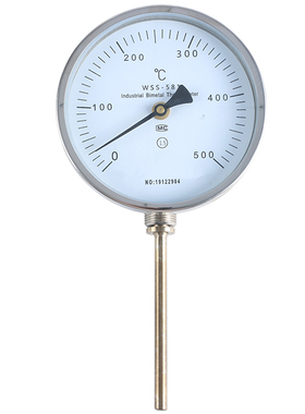 wss581 万向型双金属温度计 1.5级 Φ10 L=75mm 0-200℃400 m27*2