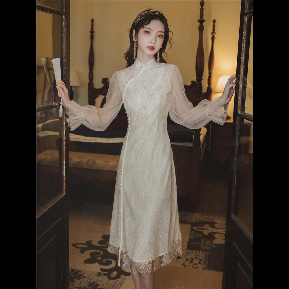 卿佳人民国风改良旗袍春