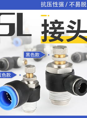 SL接头气动气管快速接头节流阀调速阀SL4/6/8/10/12-M5 01 02