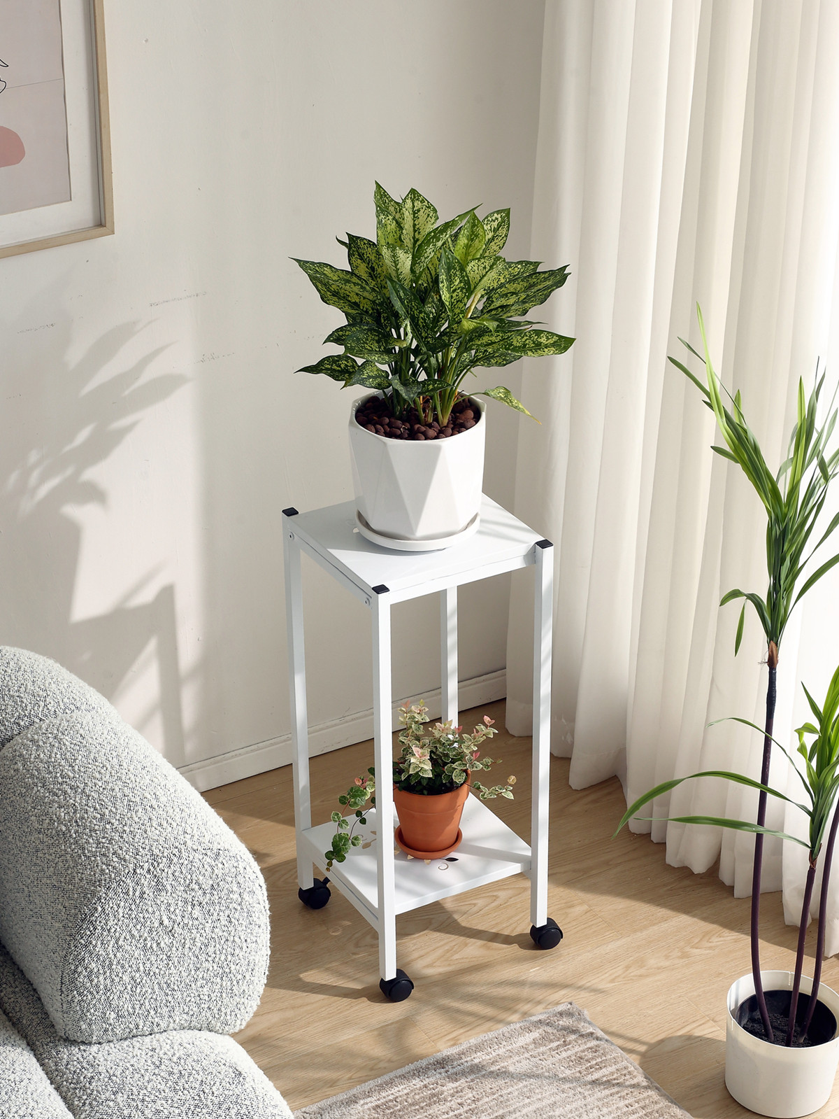 花架客厅落地式置物架阳台室内家用花盆架北欧转角铁艺绿植花架子