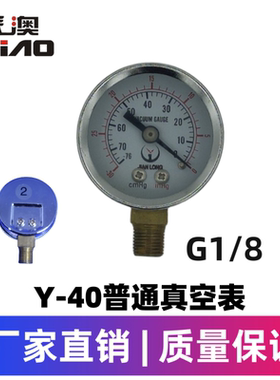 派澳仪表 Y40 Y50 Y60 Y100表面-76cmHg -0.1MPa真空表压力表负压