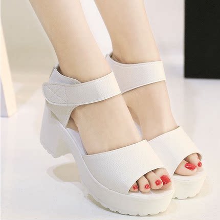 women thick heel shoes high heels leather sandals size 40 41