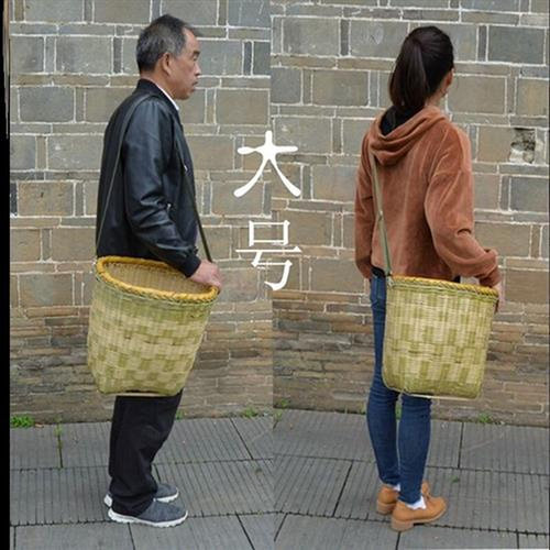 采茶叶的篮子摘竹编背娄