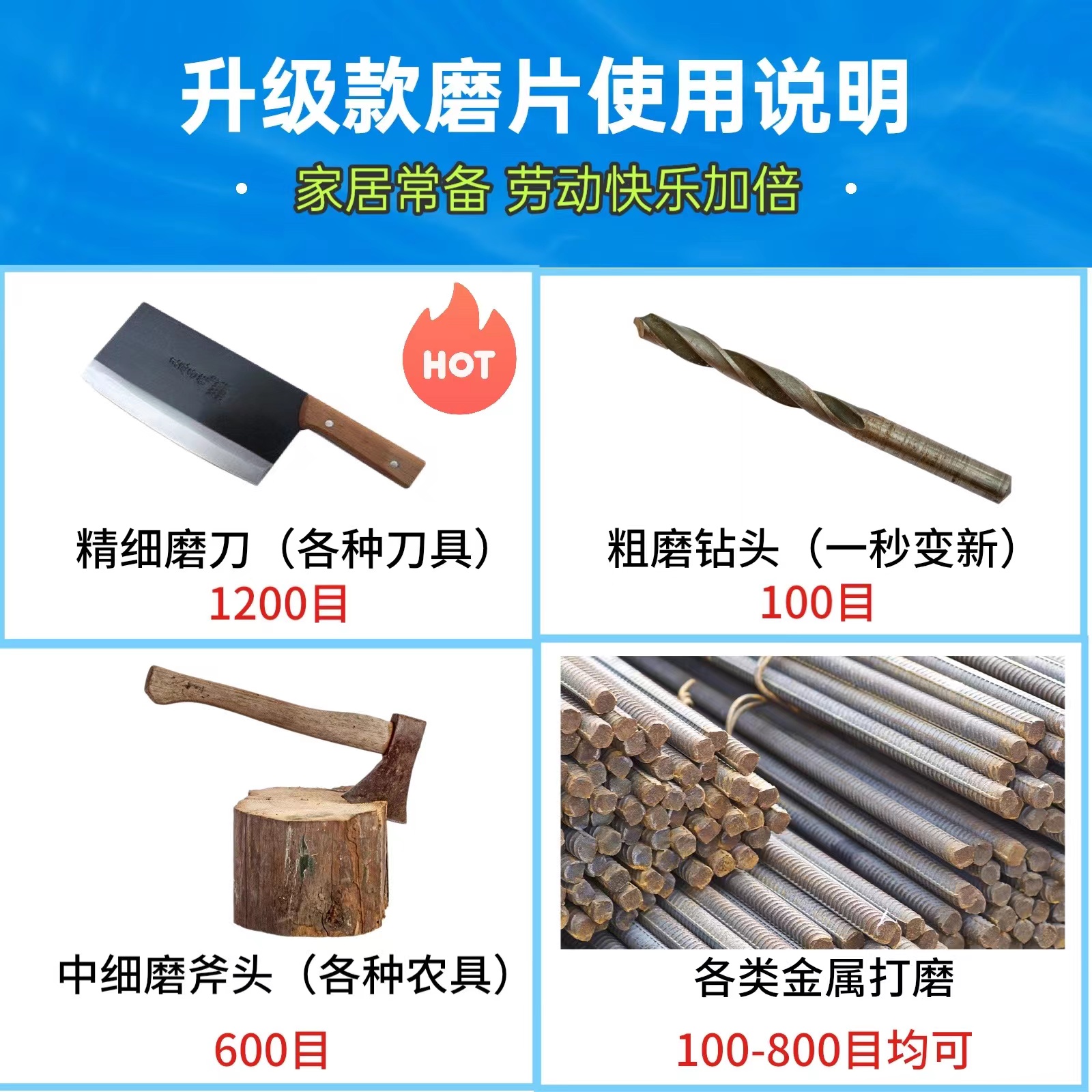 磨光机磨片家用精细砂轮超细磨刀砂轮磨刀石厨师专用磨菜刀神器