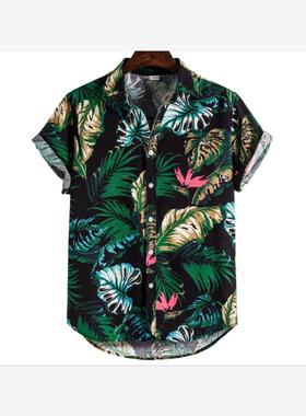 summer shirts for men man tshirts shirt new 夏威夷衬衫男大码