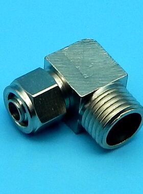 铜镀镍快拧弯头外螺纹锁母式接头KPL4/6/8/10/12-02 M5 01 03 04