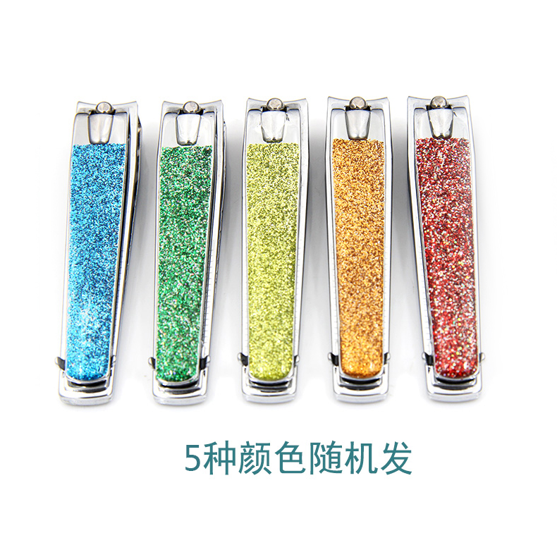 博友指甲钳多彩电镀耐磨平口指甲剪斜口脚指甲钳女修甲刀家用211c