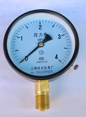 压力表 直径100mm 压力4mpa 螺纹m20x1.5 型号Y-100 0-4mpa 仪川