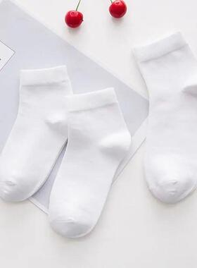 5Pairs/lot 1-10Y Solid White Kids Socks for Boys Girls Cott