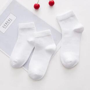 5Pairs/lot 1-10Y Solid White Kids Socks for Boys Girls Cott
