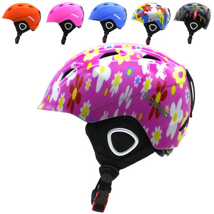 包邮SOARED儿童业滑雪头盔户外滑雪装备男孩女孩滑雪头盔一体成型