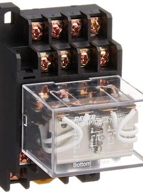 HH64P小型继电器220v中间继电器12V 24v继电器 带PTF14A底座14脚