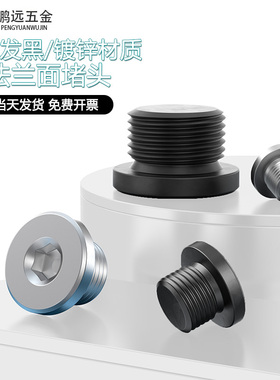 镀锌内六角法兰面堵头带边管堵螺塞油塞英制螺堵G1/8G1/4G3/8G1/2