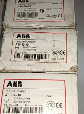 ABB 接触器 A40－30－10 AC220V  共3只，