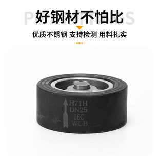 碳钢对夹式 加厚单向止逆阀门DN25 止回阀H71H 100 16P弹簧式