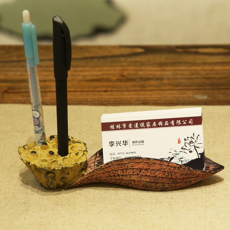 高档创意多功能名片盒个性家居装饰品摆件办公名片盒创意笔插礼品