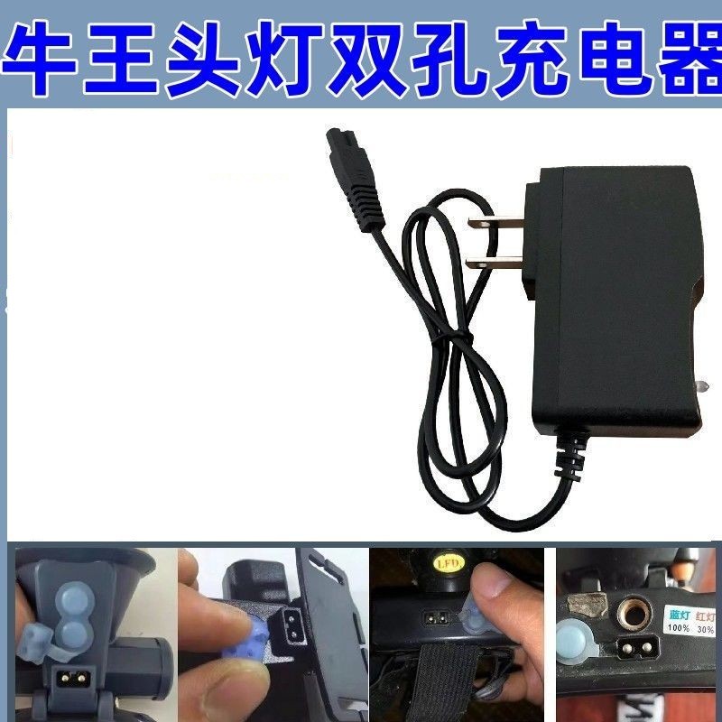 牛王头灯充电器二孔圆智