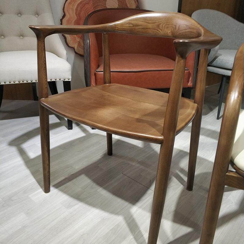 北欧实木总统椅 扶手餐椅 简约书桌椅靠背椅办公椅 原版肯尼迪椅