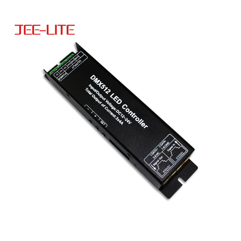 厂家直销3通道DMX512解码器RGB显示屏DMX512控制器舞台灯工程主控