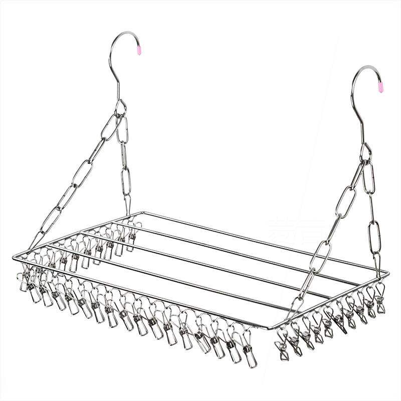 多功能不锈钢阳台晾晒架窗台多夹子袜架晾衣架防盗窗晒鞋挂架