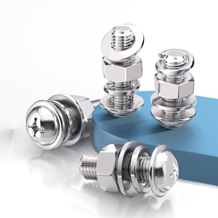 镀锌十字带垫螺丝母平弹