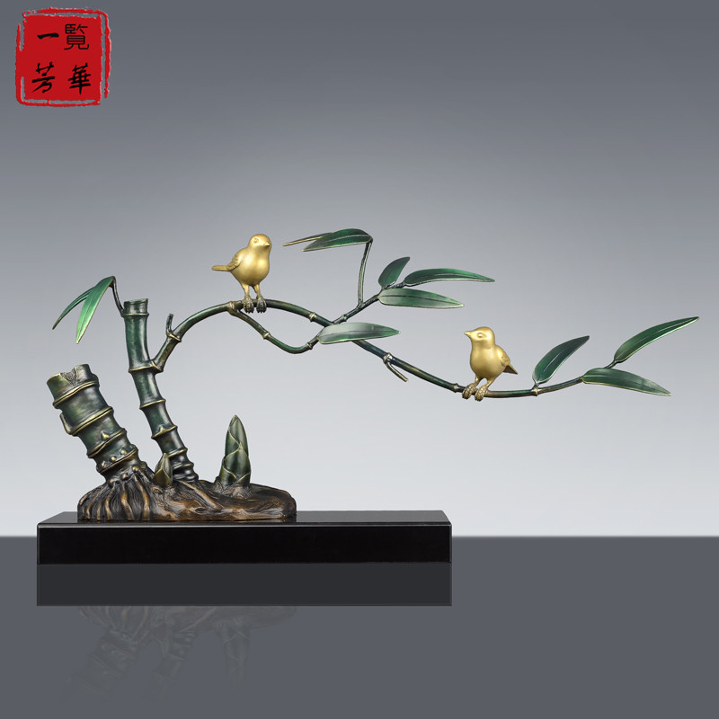 纯铜竹子装饰摆件节高升