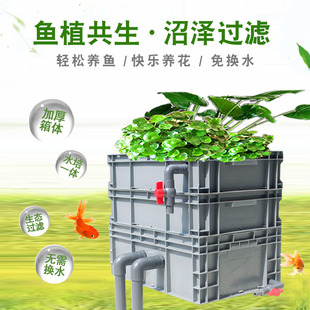 鱼缸过滤箱周转箱小鱼池过滤器沼泽箱带杀菌灯水泵循环养龟净化器