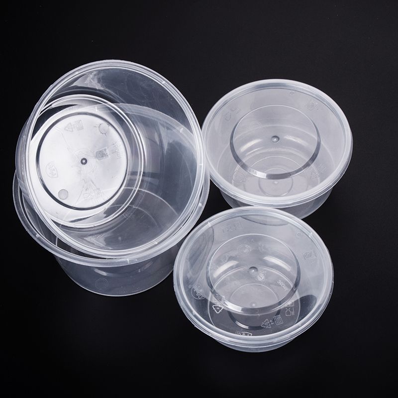圆形一次性餐盒透明塑料