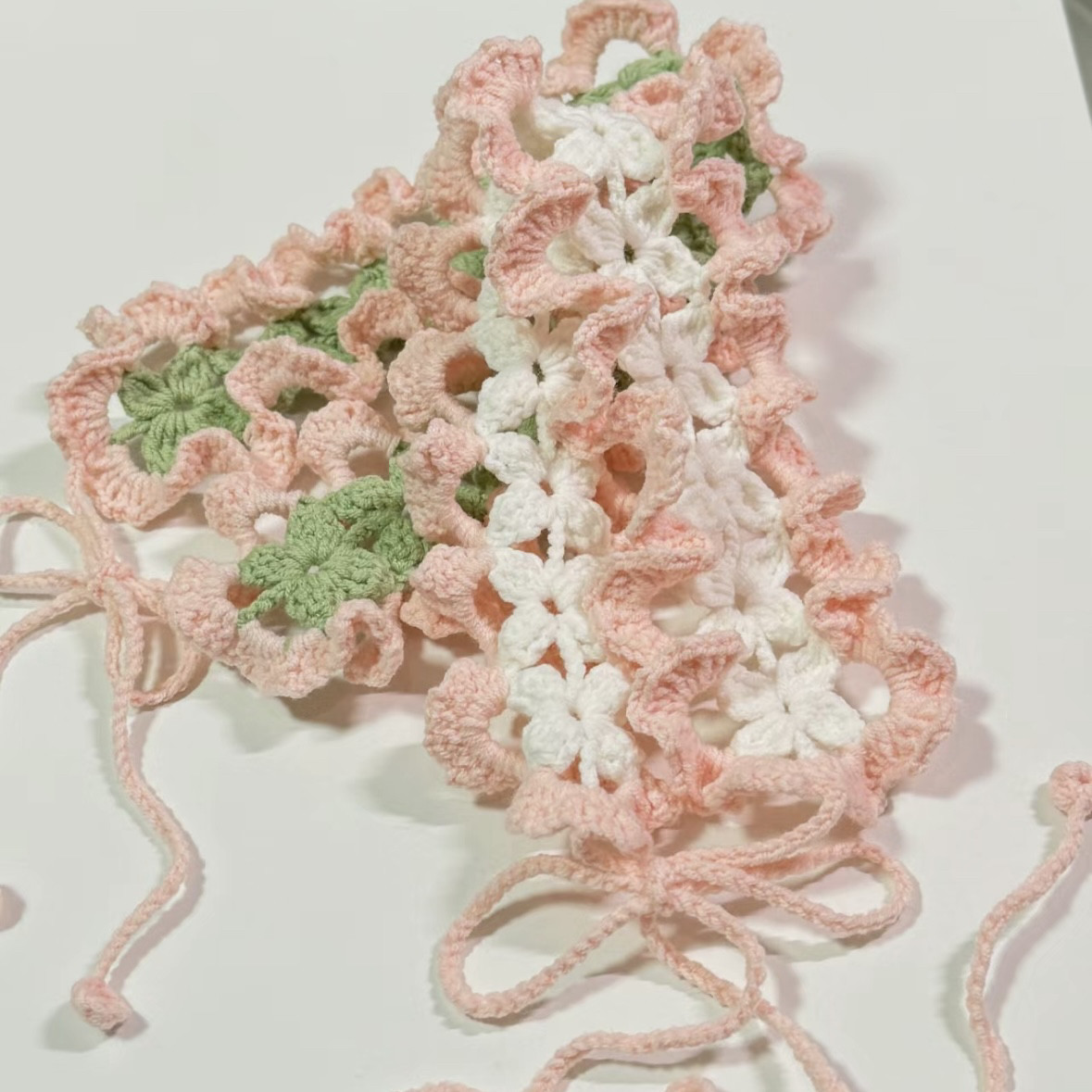 花花蝴蝶发带发圈毛线手