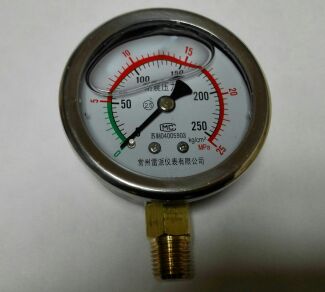 竖立式耐震压力表 油压力表  63mm 0-25mpa 250kg YN-60I ZG1/4