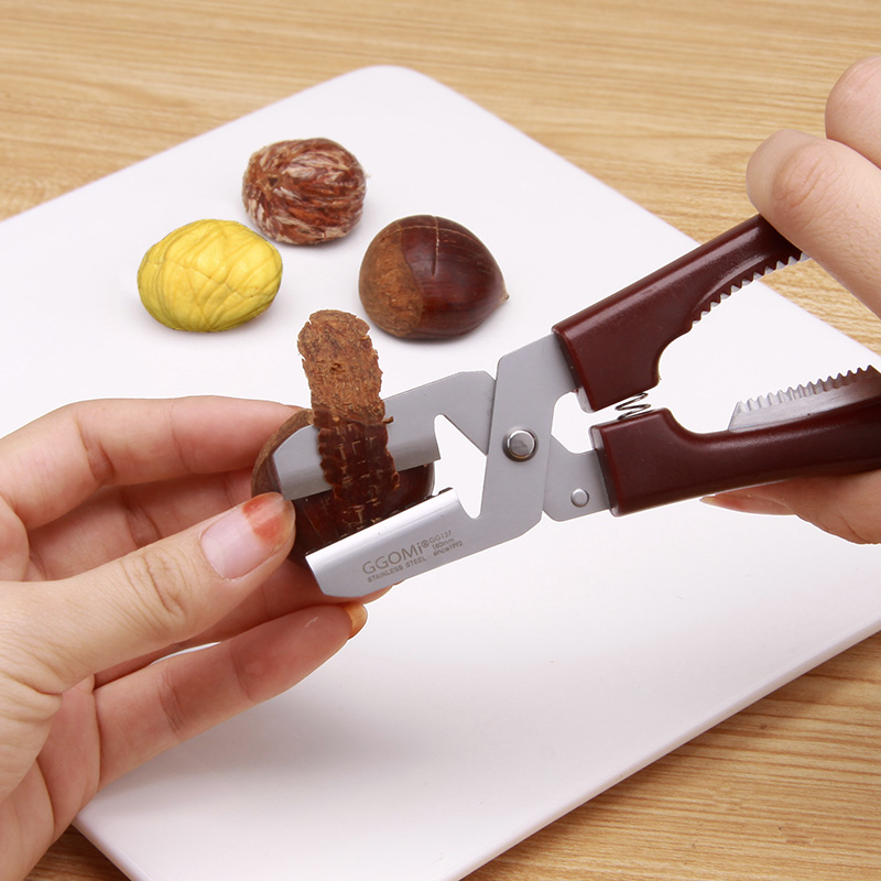 板栗开口器 剥栗子 剥生板栗开壳去皮夹 十字口刀剥栗器