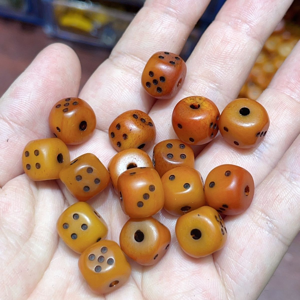 骰子串珠颗精工牛骨配佛