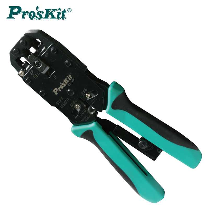 进口台湾宝工CP-376K 4/6/8P工业级三口棘轮电话端子压接钳网线钳