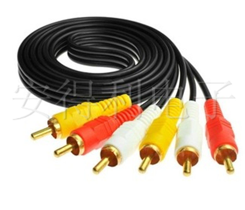 促销高品质 6头AV线/音响功放线/1.5米/影音线/莲花线/6头连接线