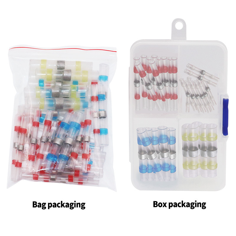 焊锡端子热缩管防水接线端子50PCS组合套装 热缩端子焊锡环中间管