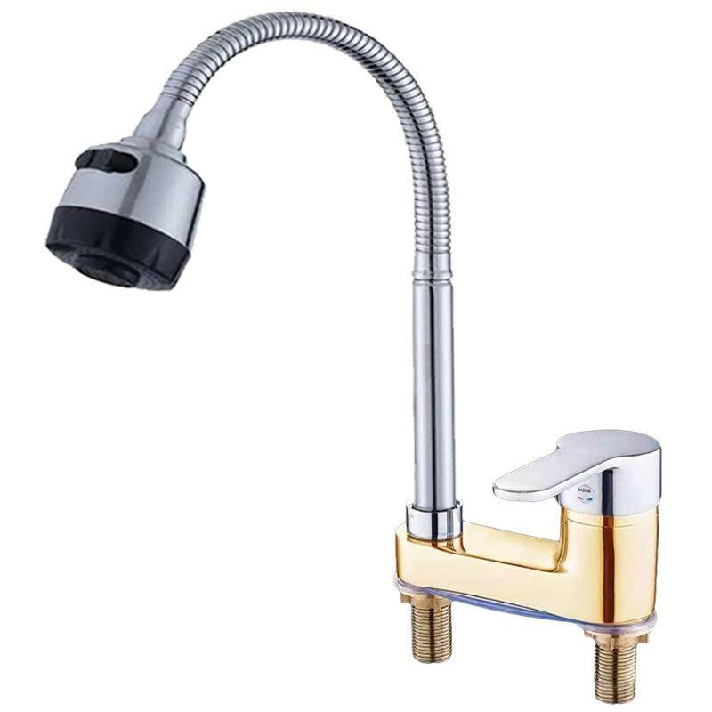 铜体双孔水龙头老式面盆水龙头冷热水双用台盆通用三联洗脸盆龙头