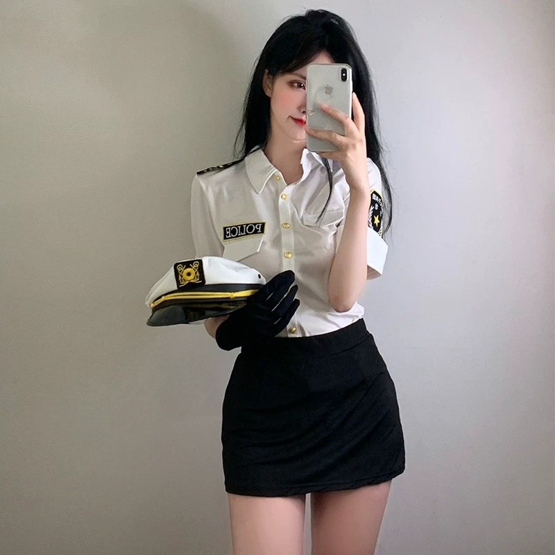 制服性感辣妹空姐网红机长套装纯欲主播变装女警cos服角色扮演女