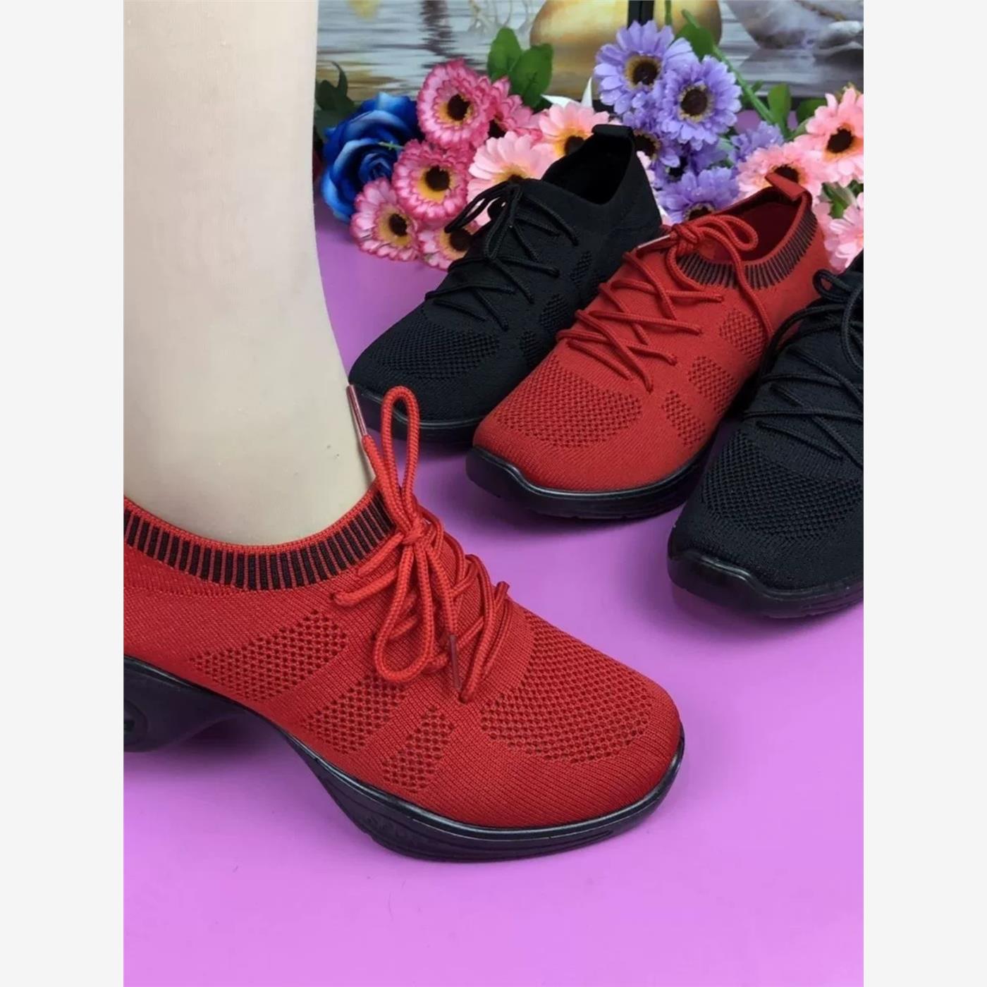 女网面防滑软底气垫休闲舞蹈鞋运动女鞋跑步鞋广场舞鞋
