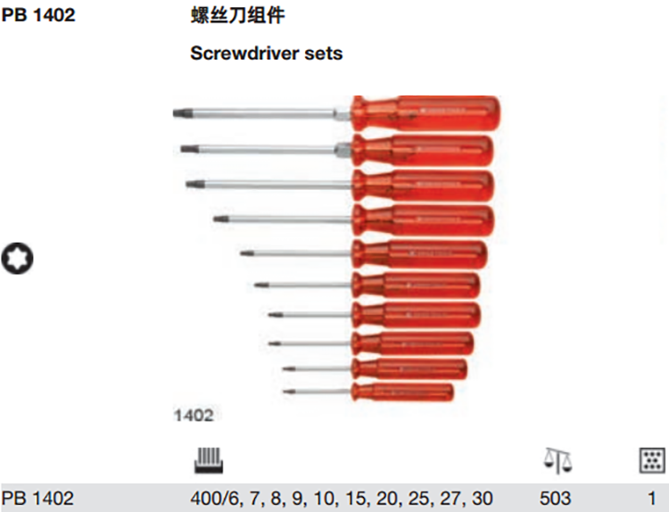 瑞士经典梅花螺丝刀件套