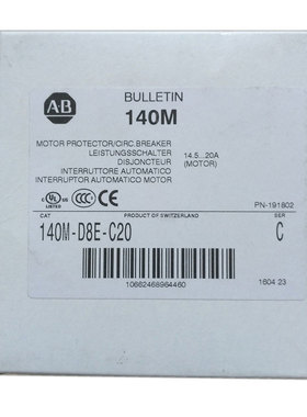 议价140M-D8E-C20 Rockwell  电机保护 断路器 140MD8EC20