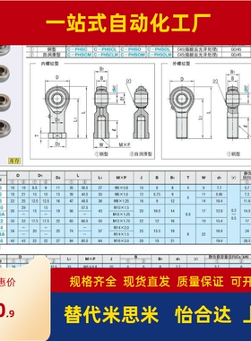 关节轴承外螺纹米思米 C-PHSOL 3/4/5/6/8/10/12/14/16/18/20/22