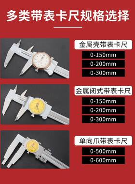广陆不锈钢带表卡尺游标