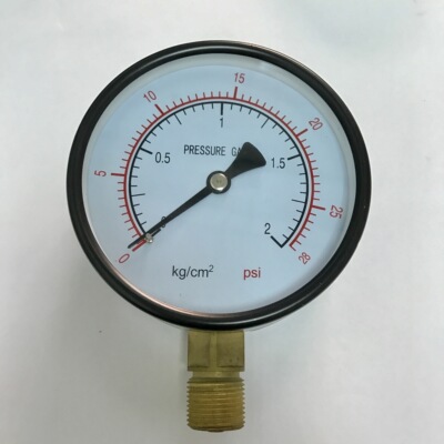 压力表 直径100mm 压力 2kg 28psi pressuregauge 径向 牙M20*1.5