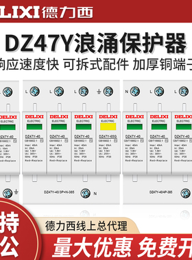 德力西 DZ47Y-20 40/2P 3P+N 4P 40KVA 385V 雷电浪涌保护防雷器